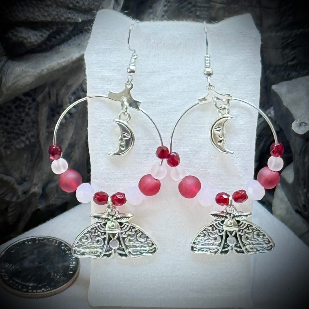 Earrings - Luna Moth Hoops - Lunar Love