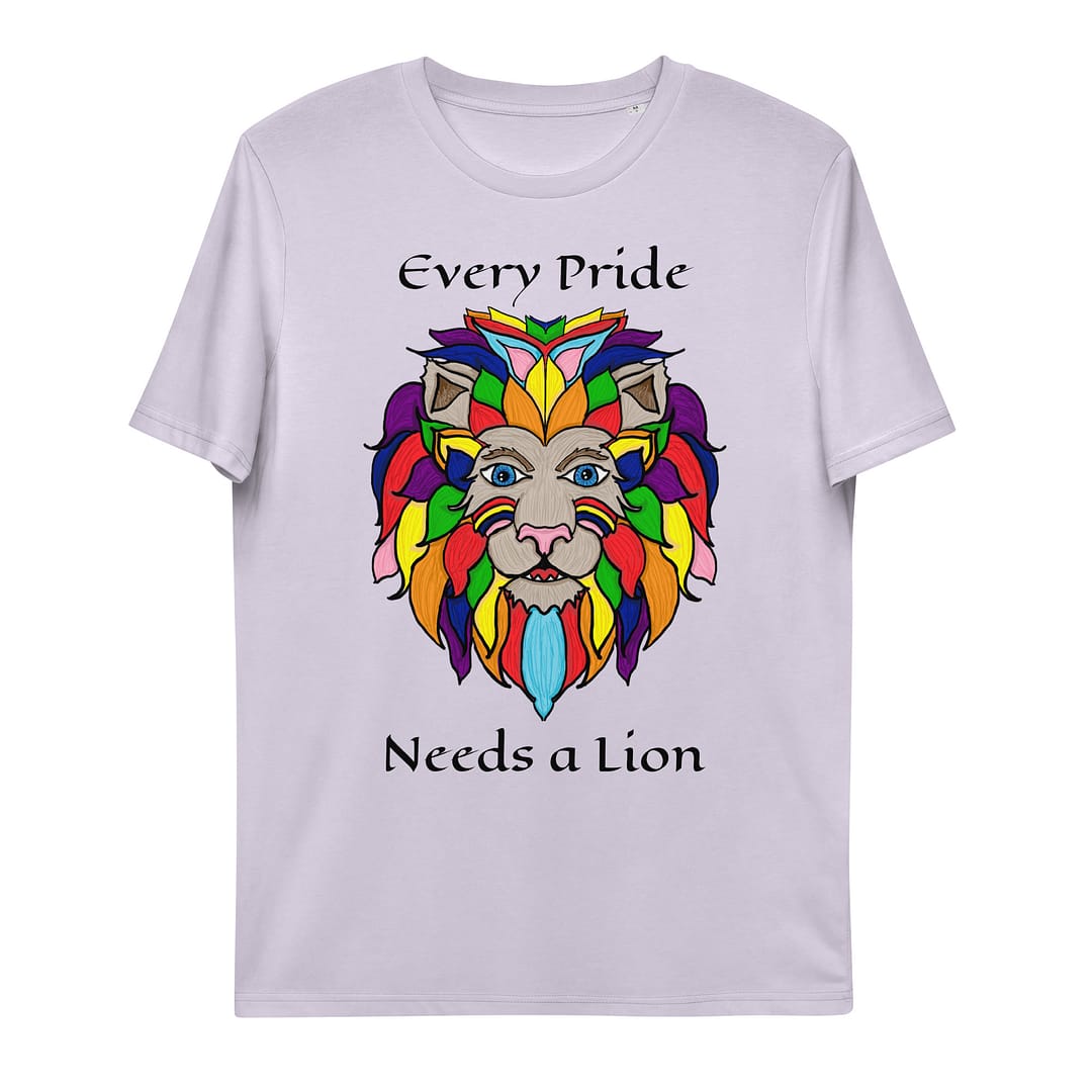 Pride Lion, light color, Unisex organic cotton t-shirt - Image 14