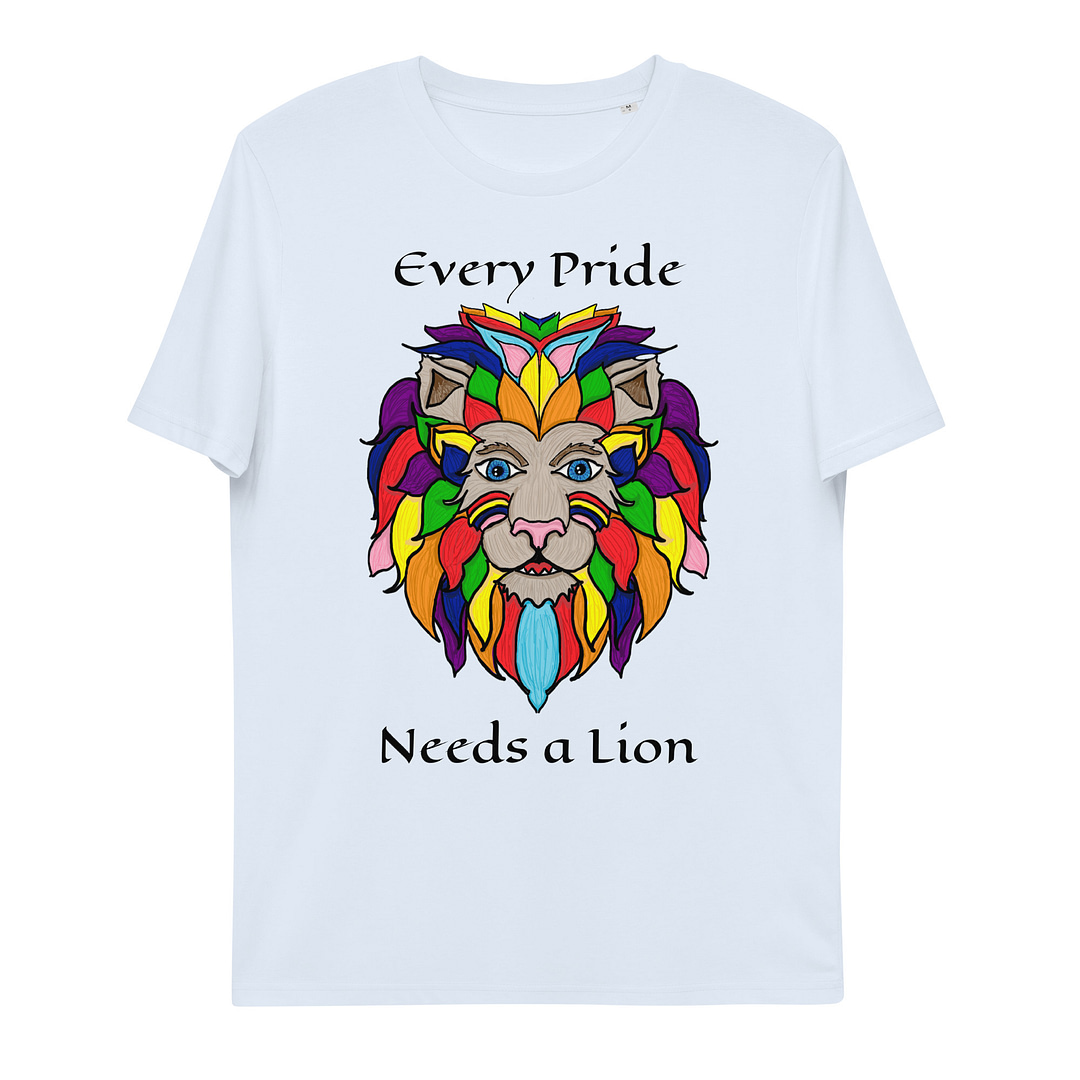 Pride Lion, light color, Unisex organic cotton t-shirt - Image 15