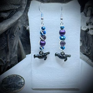 Earrings - Ebony Ravens - Violet Void