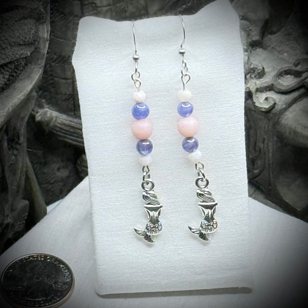 Genuine Gemstones - Sea Magic - Mermaid - Sea Anemone Beauty - Tanzanite & Pink Peruvian Opal