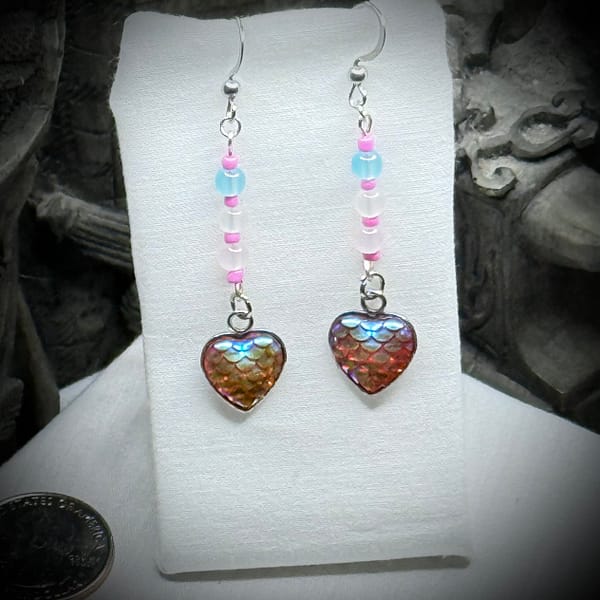 Earrings - Trans - Scale Hearts
