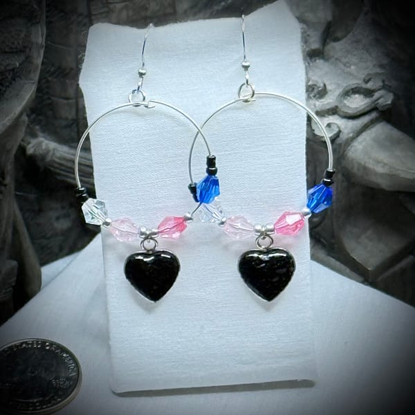 Earrings - Gender Fluid - Hoops - Scale Hearts
