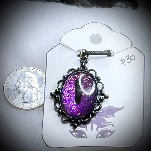 Pendant - Black Bezel - Mystic Plum