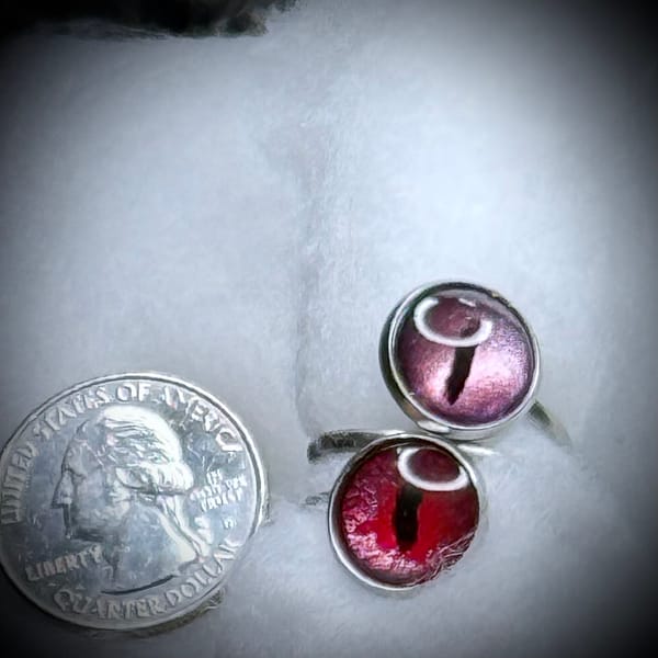 Adjustable Ring - Double Eye - Crimson Iris