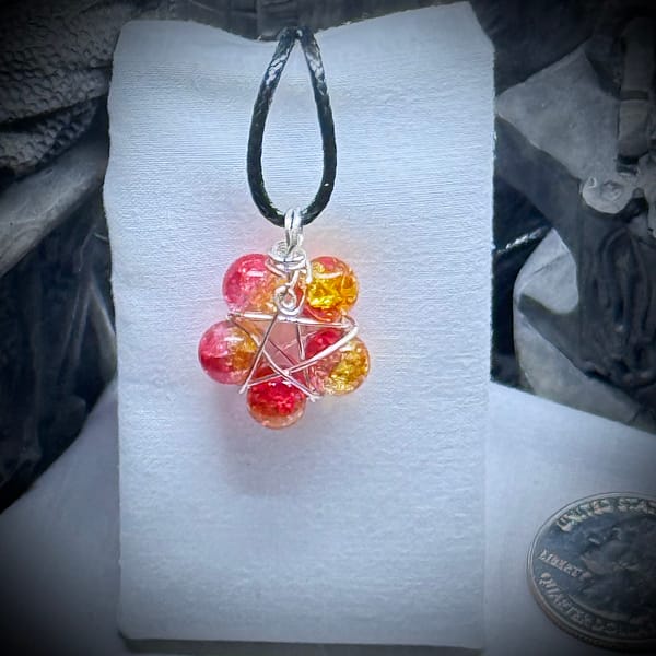 Pendant - Pentacle - Fire/RedOrange
