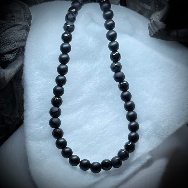 Genuine Gemstones - Necklace - Mourning Necklace "Victoria" - Black Onyx & Black Tourmaline