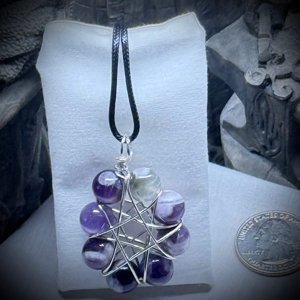 Genuine Gemstone - Pendant - Elven Star - XLG Chevron Amethyst