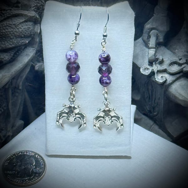 Earrings - Going Batty - Midnight Caress